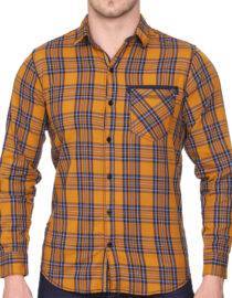 Mustard Yellow Checkered Slim fit Casual shirt
