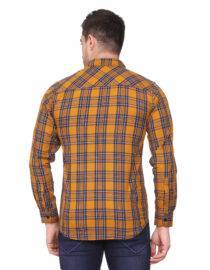 Mustard Yellow Checkered Slim fit Casual shirt