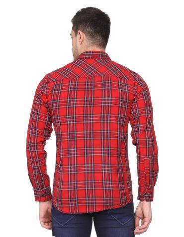 Red Checkered Slim fit Casual shirt